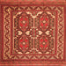 Serging Thickness of Persian Orange Traditional Rug, tr2755org