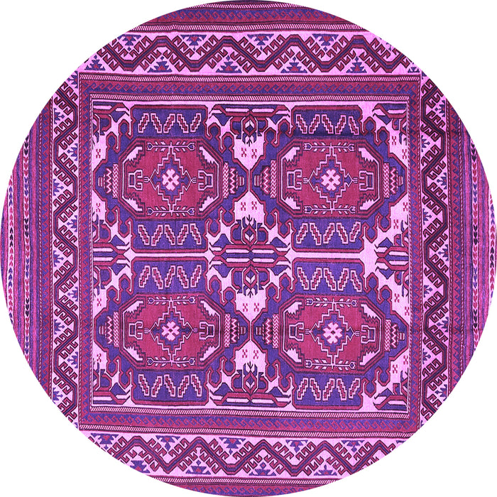Round Persian Purple Traditional Rug, tr2755pur