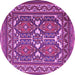 Round Persian Purple Traditional Rug, tr2755pur