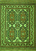 Serging Thickness of Machine Washable Persian Green Traditional Area Rugs, wshtr2755grn