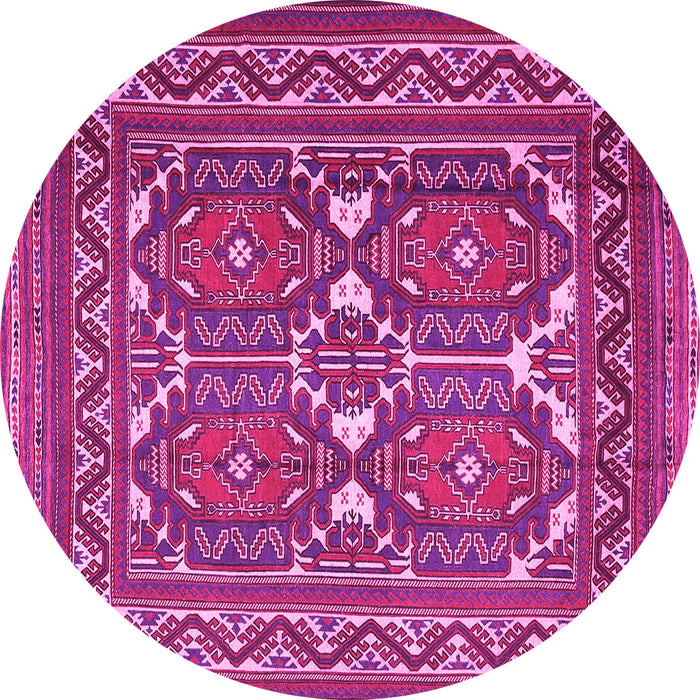 Round Persian Pink Traditional Rug, tr2755pnk