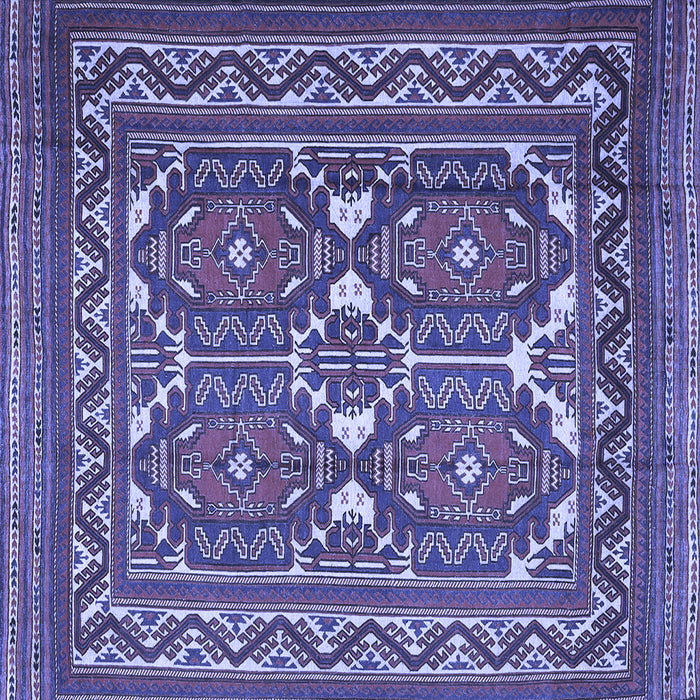 Square Machine Washable Persian Blue Traditional Rug, wshtr2755blu