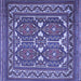 Square Machine Washable Persian Blue Traditional Rug, wshtr2755blu