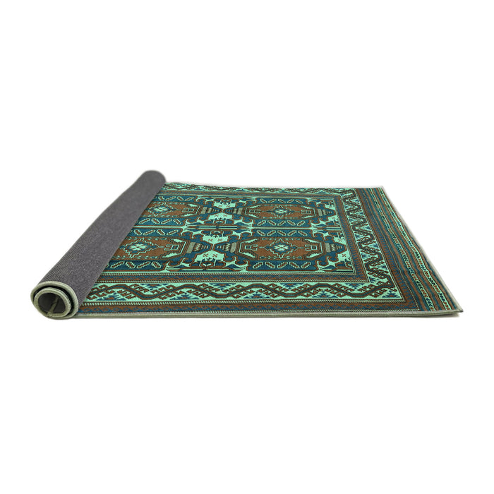 Sideview of Persian Turquoise Traditional Rug, tr2755turq