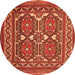 Square Persian Orange Traditional Rug, tr2755org