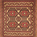 Square Machine Washable Persian Brown Traditional Rug, wshtr2755brn