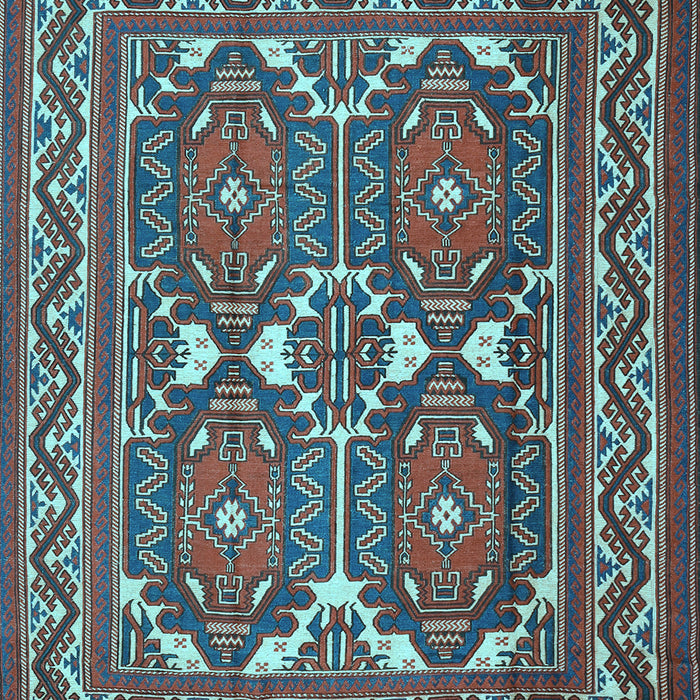 Machine Washable Persian Light Blue Traditional Rug, wshtr2755lblu