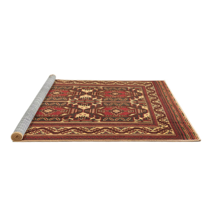 Sideview of Machine Washable Persian Brown Traditional Rug, wshtr2755brn