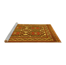 Sideview of Machine Washable Persian Yellow Traditional Rug, wshtr2755yw