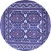 Round Persian Blue Traditional Rug, tr2755blu