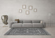 Machine Washable Persian Gray Traditional Rug in a Living Room,, wshtr2755gry