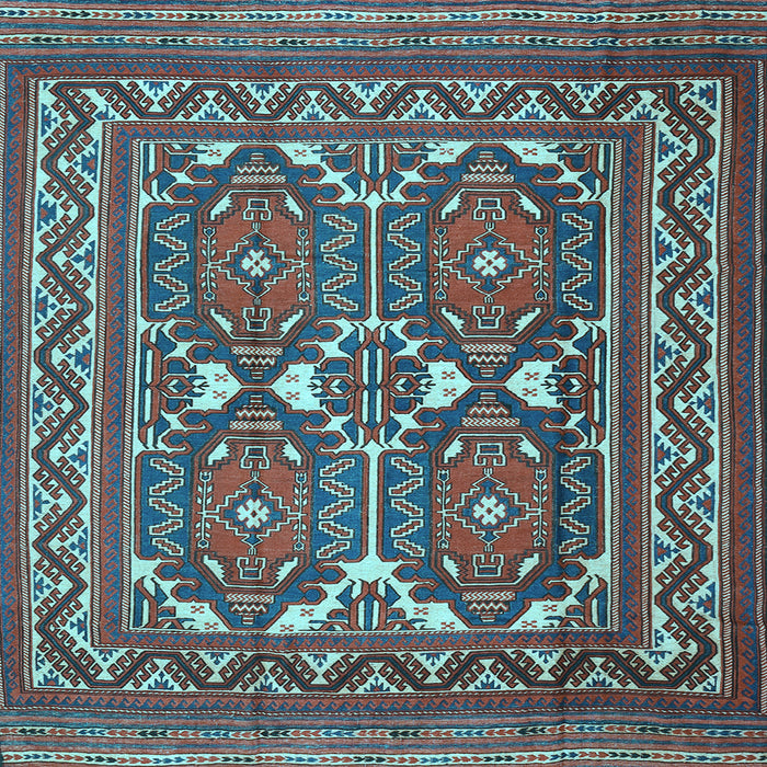 Square Machine Washable Persian Light Blue Traditional Rug, wshtr2755lblu