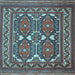 Square Machine Washable Persian Light Blue Traditional Rug, wshtr2755lblu