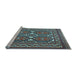 Sideview of Machine Washable Persian Light Blue Traditional Rug, wshtr2755lblu