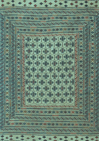 Southwestern Light Blue Country Rug, tr2756lblu