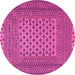 Round Southwestern Pink Country Rug, tr2756pnk