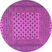 Round Southwestern Purple Country Rug, tr2756pur