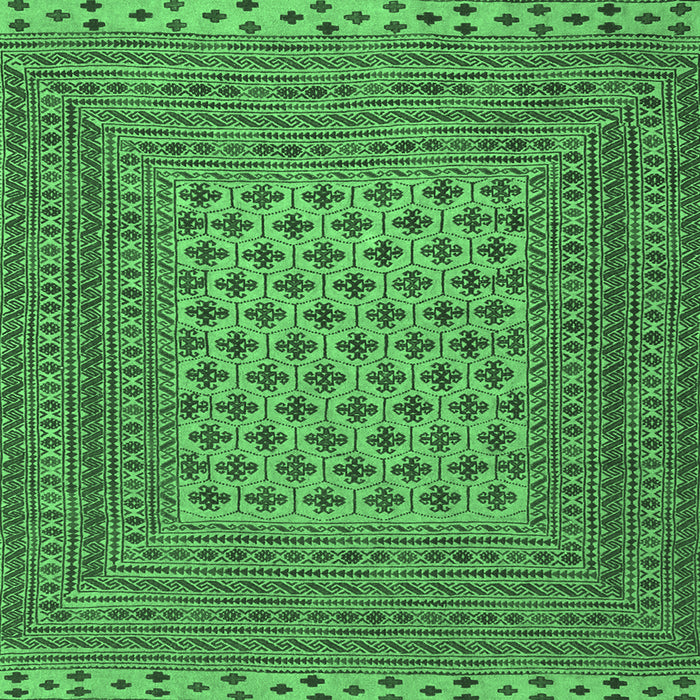 Square Southwestern Emerald Green Country Rug, tr2756emgrn