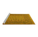 Sideview of Machine Washable Southwestern Yellow Country Rug, wshtr2756yw