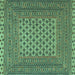 Square Southwestern Turquoise Country Rug, tr2756turq