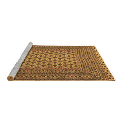 Sideview of Machine Washable Southwestern Brown Country Rug, wshtr2756brn