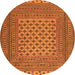 Machine Washable Southwestern Orange Country Area Rugs, wshtr2756org