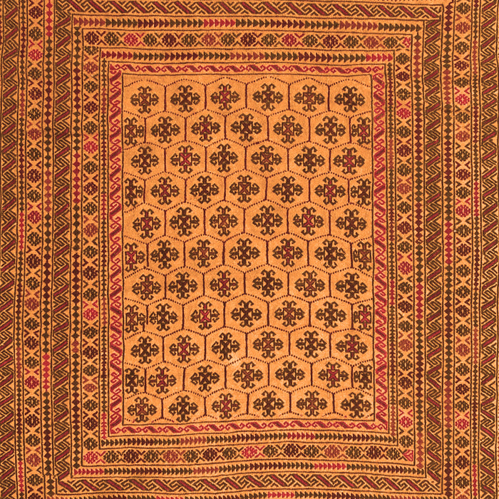 Serging Thickness of Machine Washable Southwestern Orange Country Area Rugs, wshtr2756org