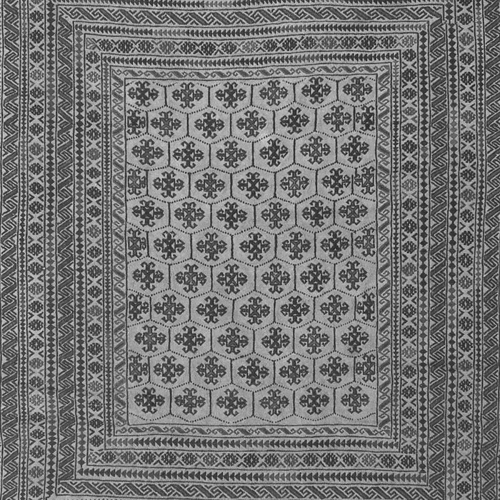 Serging Thickness of Machine Washable Southwestern Gray Country Rug, wshtr2756gry