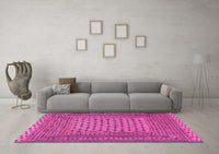 Machine Washable Southwestern Pink Country Rug, wshtr2756pnk