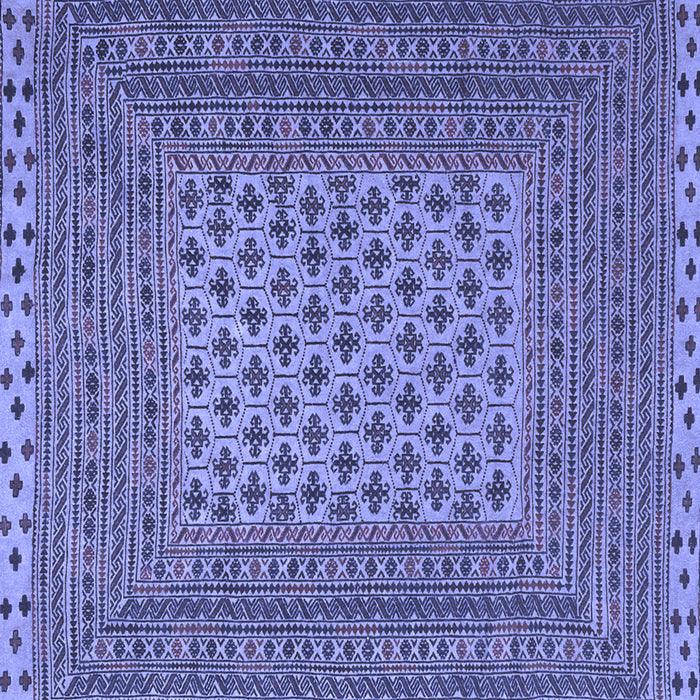 Square Machine Washable Southwestern Blue Country Rug, wshtr2756blu