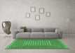 Machine Washable Southwestern Emerald Green Country Area Rugs in a Living Room,, wshtr2756emgrn