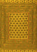 Machine Washable Southwestern Yellow Country Rug, wshtr2756yw