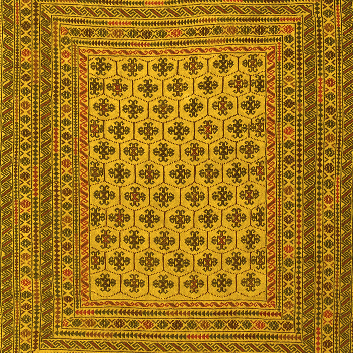 Machine Washable Southwestern Yellow Country Rug, wshtr2756yw