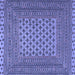 Square Southwestern Blue Country Rug, tr2756blu