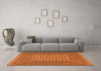 Machine Washable Southwestern Orange Country Rug, wshtr2756org