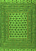 Serging Thickness of Machine Washable Southwestern Green Country Area Rugs, wshtr2756grn