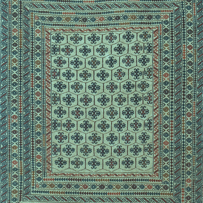 Machine Washable Southwestern Light Blue Country Rug, wshtr2756lblu