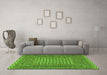 Machine Washable Southwestern Green Country Area Rugs in a Living Room,, wshtr2756grn