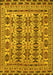 Machine Washable Southwestern Yellow Country Rug, wshtr2757yw