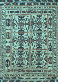 Southwestern Light Blue Country Rug, tr2757lblu