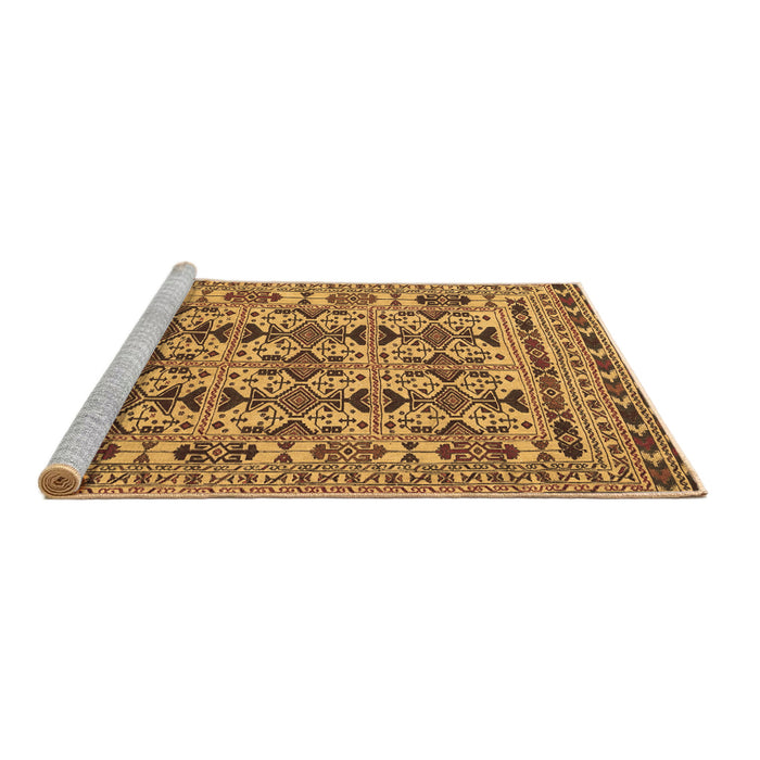 Sideview of Machine Washable Southwestern Brown Country Rug, wshtr2757brn