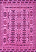 Machine Washable Southwestern Pink Country Rug, wshtr2757pnk