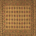 Square Machine Washable Southwestern Brown Country Rug, wshtr2758brn