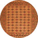 Square Southwestern Orange Country Rug, tr2758org