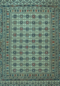 Southwestern Light Blue Country Rug, tr2758lblu