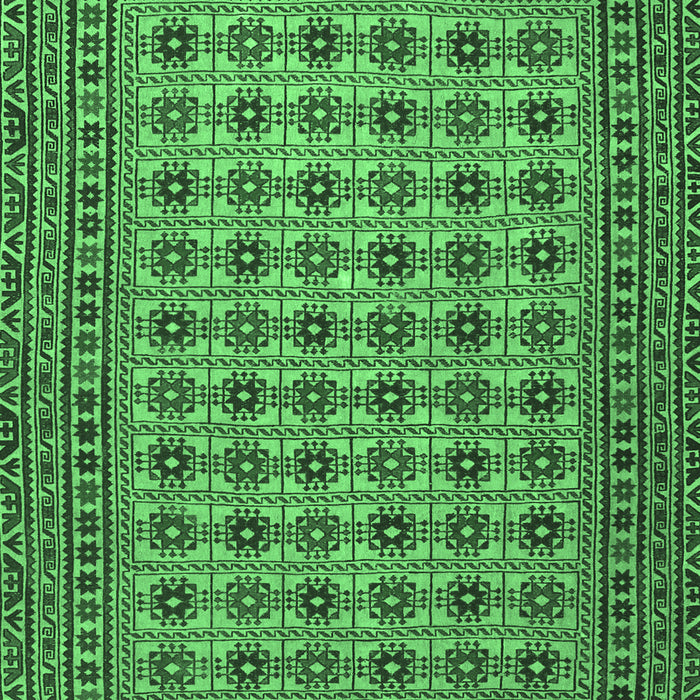 Machine Washable Southwestern Emerald Green Country Area Rugs, wshtr2758emgrn