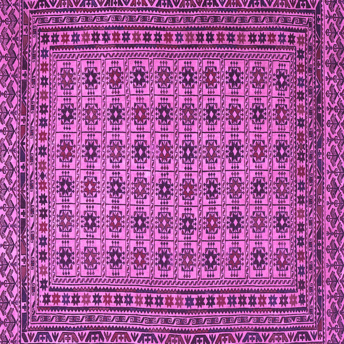 Square Machine Washable Southwestern Purple Country Area Rugs, wshtr2758pur