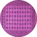 Round Southwestern Purple Country Rug, tr2758pur