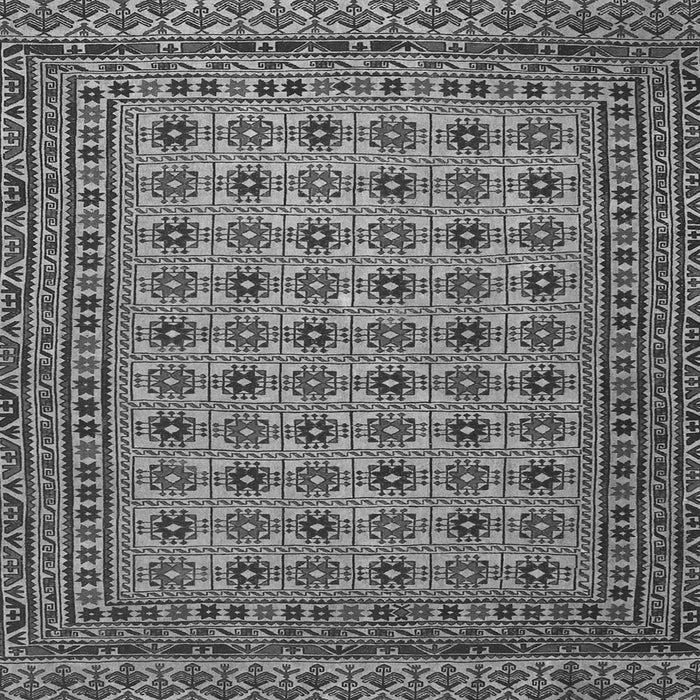 Round Machine Washable Southwestern Gray Country Rug, wshtr2758gry