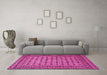 Machine Washable Southwestern Pink Country Rug in a Living Room, wshtr2758pnk